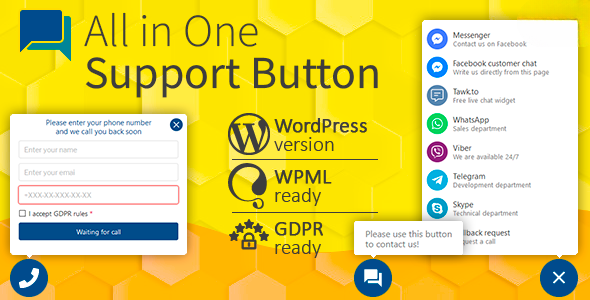 All in One Support Button Callback Request