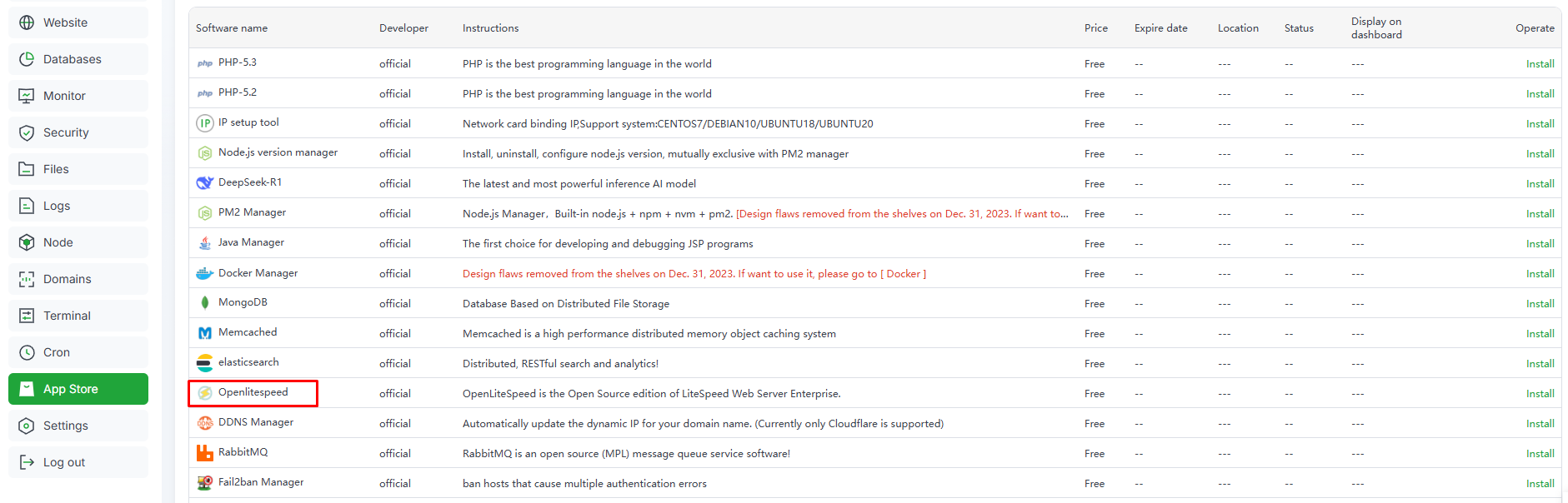 Hướng Dẫn Chuyển Đổi Web Server Trên aaPanel 2 WebServer aaPanel Install