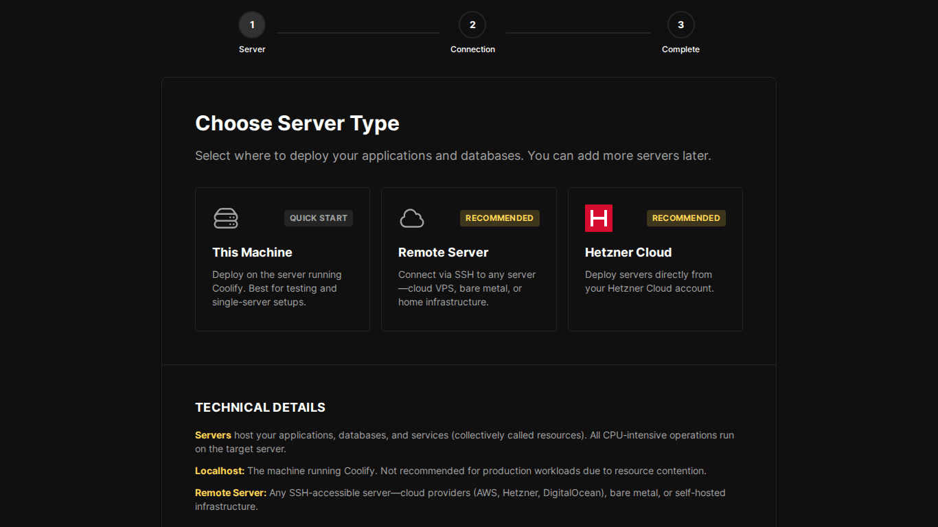 Hướng Dẫn Cài Coolify Trên VPS Ubuntu Từ A-Z 3 cf setup 01 servertype